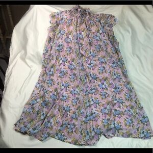 Melloday Smocked Neck Floral Swing Dress - S